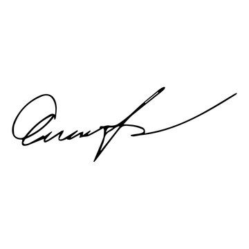 Autograph fictitious, handwritten fake signature. Isolated doodle on white background, vector illustration