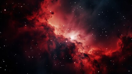 Red galaxy in deep space.