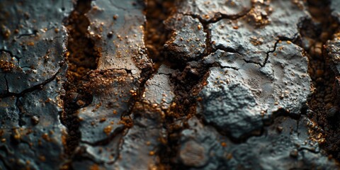 Roasted coffee beans and ground coffee on dark background. Copy space