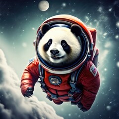 Wall Mural - Galactic Panda Astronaut Exploring the Cosmos
