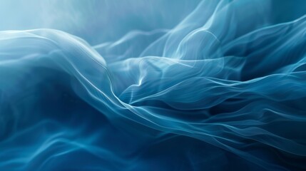 Poster - Captivating swirls of teal fabric create an abstract masterpiece, evoking the calming essence of nature's intricate art