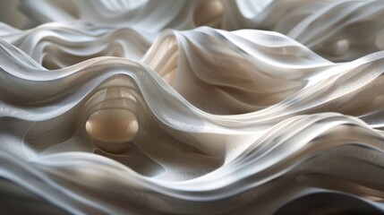 Poster - A pristine ivory fabric draped over a mysterious white object, exuding elegance and intrigue