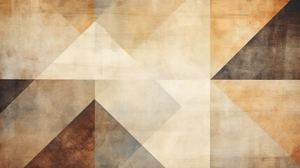 Wall Mural - Grungy and grainy bleached abstract color background, made of intersecting geometric figures, vintage paper texture in square shape