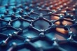 Close-Up View of Metal Structure, Graphene, one atom thick, under a powerful microscale lens, AI Generated