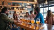 © Maksym - Enjoying a Variety of Craft Beers with Friends at the Cozy Local Brewery