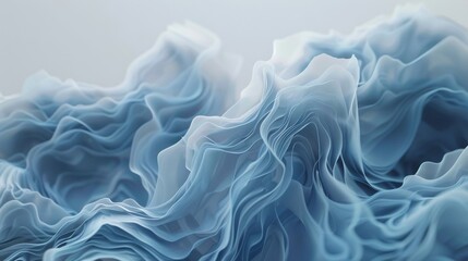 Poster - Nature's serene beauty captured in an abstract world of intricate blue fabric