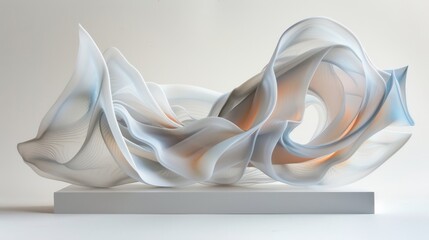 Leinwandbilder - A pristine origami sculpture stands out against a blank canvas, its delicate folds representing the endless possibilities of art and design