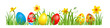 Eggs and grass holiday border