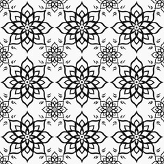 Leinwandbilder - Black ornament, identical repeating figures.