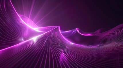 Wall Mural - modern futuristic glowing purple waves texture abstract background. ai generated image