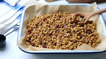 Wall Mural - homemade granola in iron pan