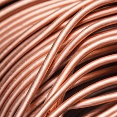 Electrical installation material, copper cable wire close-up