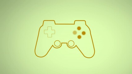 Poster - Animation of blue video game joystick over green background
