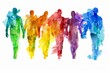 LGBTQ Pride twinkle. Rainbow volunteers colorful gender imbalance diversity Flag. Gradient motley colored roygbiv LGBT rights parade festival rainbow street diverse gender illustration