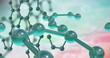 Image of 3d micro of molecules on green background