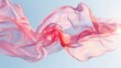 Translucent pink scarf fluttering in the breeze