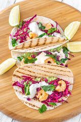 Wall Mural - Shrimp red cabbage tacos