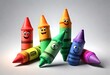 fictional unbranded isolated multi coloredtoy crayons