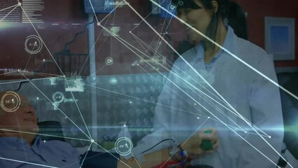 Poster - Animation of connections over biracial female scientist