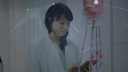 Poster - Animation of connections over biracial female scientist