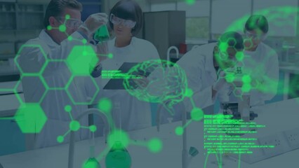 Poster - Animation of scientific data processing over diverse scientists in laboratory