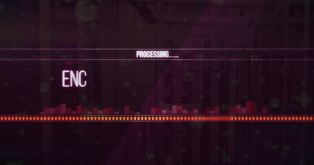 Poster - Animation of text and data processing over computer screens