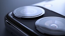 Extreme Close-up Of A Phone's Camera Lens