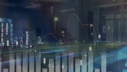 Poster - Animation of digital data processing over city