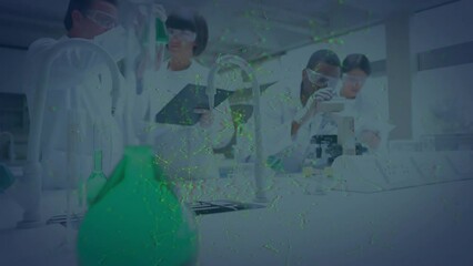 Poster - Animation of scientific data processing over diverse scientists in laboratory