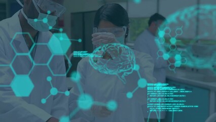 Poster - Animation of scientific data processing over diverse scientists in laboratory