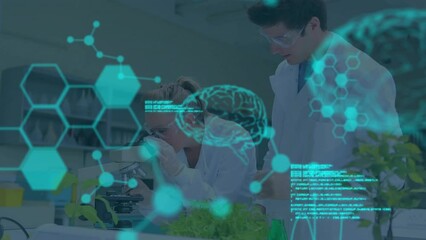 Poster - Animation of scientific data processing over diverse scientists in laboratory