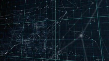 Poster - Animation of network of connections on black background