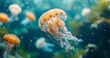 The Graceful Dance of Jellyfish in the Clarity of Underwater Realms