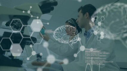 Poster - Animation of scientific data processing over diverse scientists in laboratory