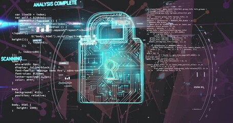 Poster - Animation of padlock and data processing over circuit board