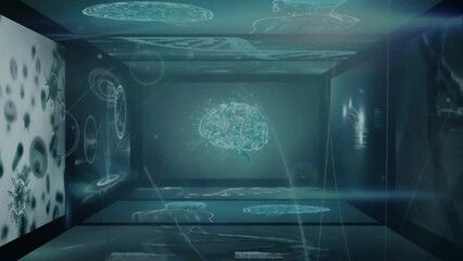 Aufkleber - Animation of network of connections over science data