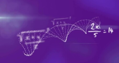 Poster - Animation of dna strand over mathematical equations