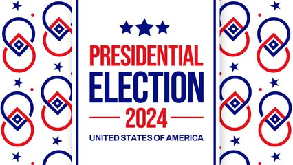 Wall Mural - Presidential Election 2024 Animation with stars, typography and shapes. Elections in the United States of America, backdrop.