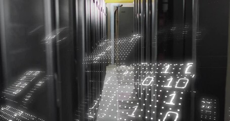Poster - Animation of data processing and spots over server room