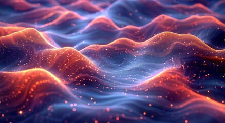 Poster - Vibrant water dances across a mesmerizing fractal canvas, inviting us to dive into its abstract depths