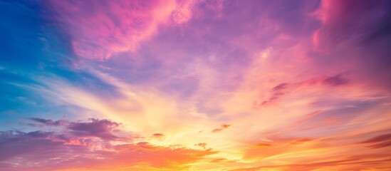 Wall Mural - A mesmerizing and vibrant sunset casting a beautiful array of colors in the sky