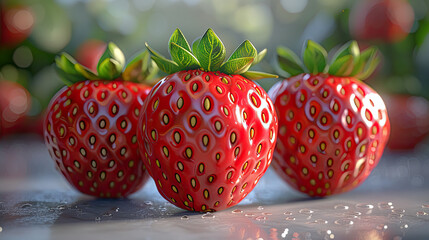 Wall Mural - fresh strawberries 