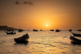 Fototapeta Sawanna - Beautiful and colorful sunset at Juan Griego beach, Margarita Island. Venezuela