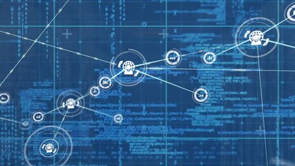 Poster - Animation of network of connections over computer servers