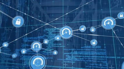 Poster - Animation of network of connections over computer servers