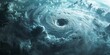 Aerial view of a powerful cyclone representing the force of nature and climate phenomena