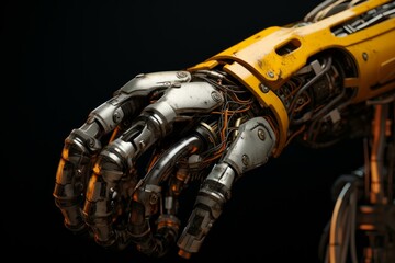Poster - Robot arm. Factory computer creation. Generate Ai