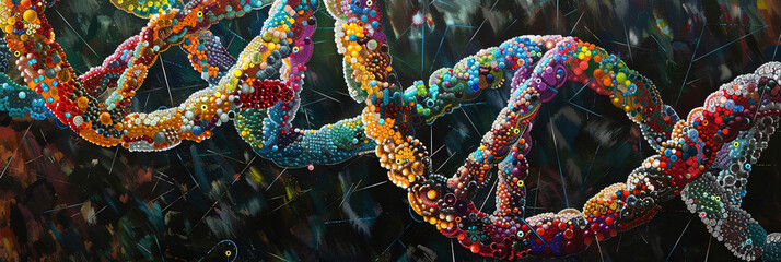 Human Genome Project with genetics and geneticists researching the cutting edge of innovation