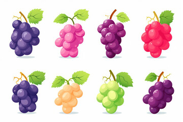 Sticker - Luscious Grapevine: A Vibrant Collection of Ripe, Juicy, and Healthy Fruit on a Fresh Green Leaf Background