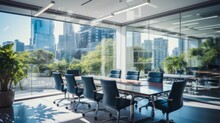 Bright Office Building With View Of Board Room 
